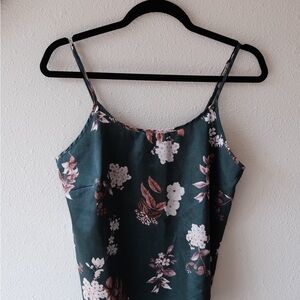 Floral Green Spaghetti Strap Top